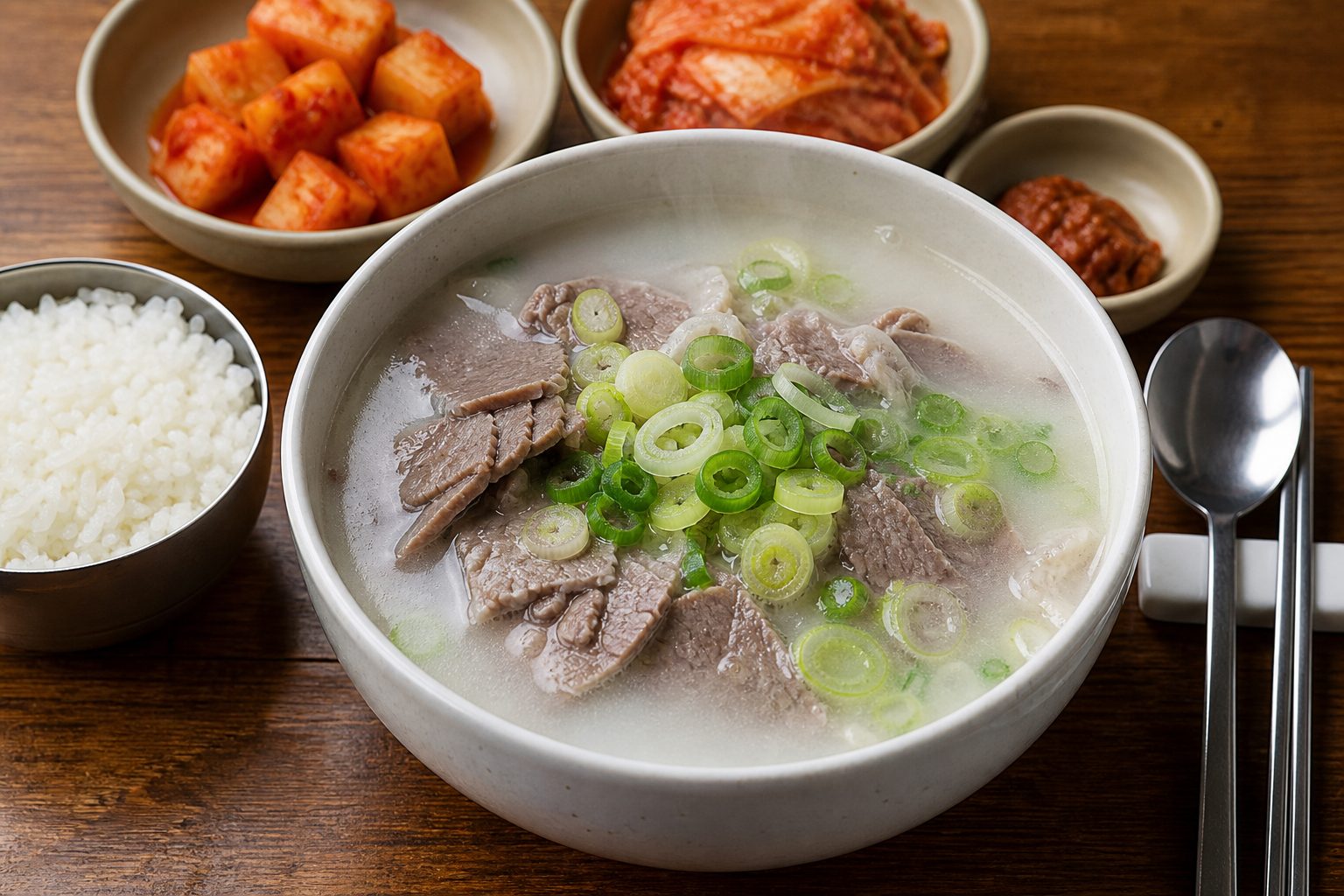 Onga's seolleongtang, milky ox-bone soup